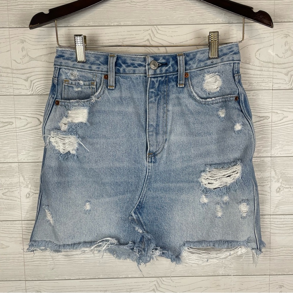 Abercrombie & Fitch Zoe Natural Rise Vintage A-Line Denim Mini Skirt Size 26/2